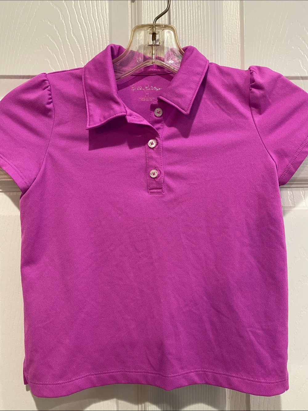 Lilly Pulitzer Girls' Short Sleeve Polo in Magenta